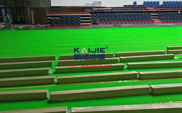 青島市黃島區(qū)第六中學體育館木地板案例——凱潔地板