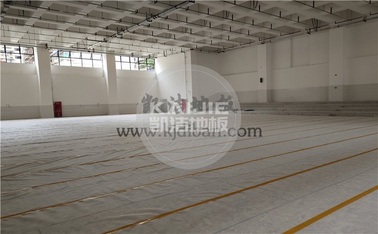 四川綿陽實驗中學體育館木地板項目-凱潔籃球木地板廠家