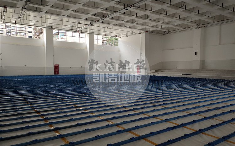 四川綿陽實驗中學體育館木地板項目-凱潔籃球木地板廠家