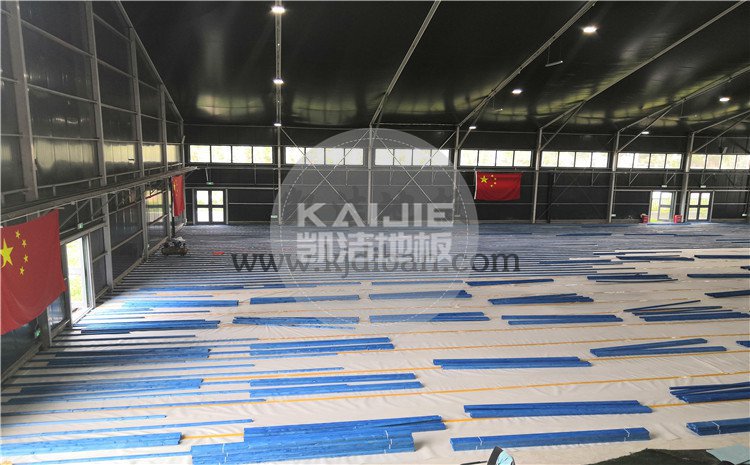 北京東五環(huán)常營(yíng)體育館木地板項(xiàng)目-凱潔籃球木地板廠家